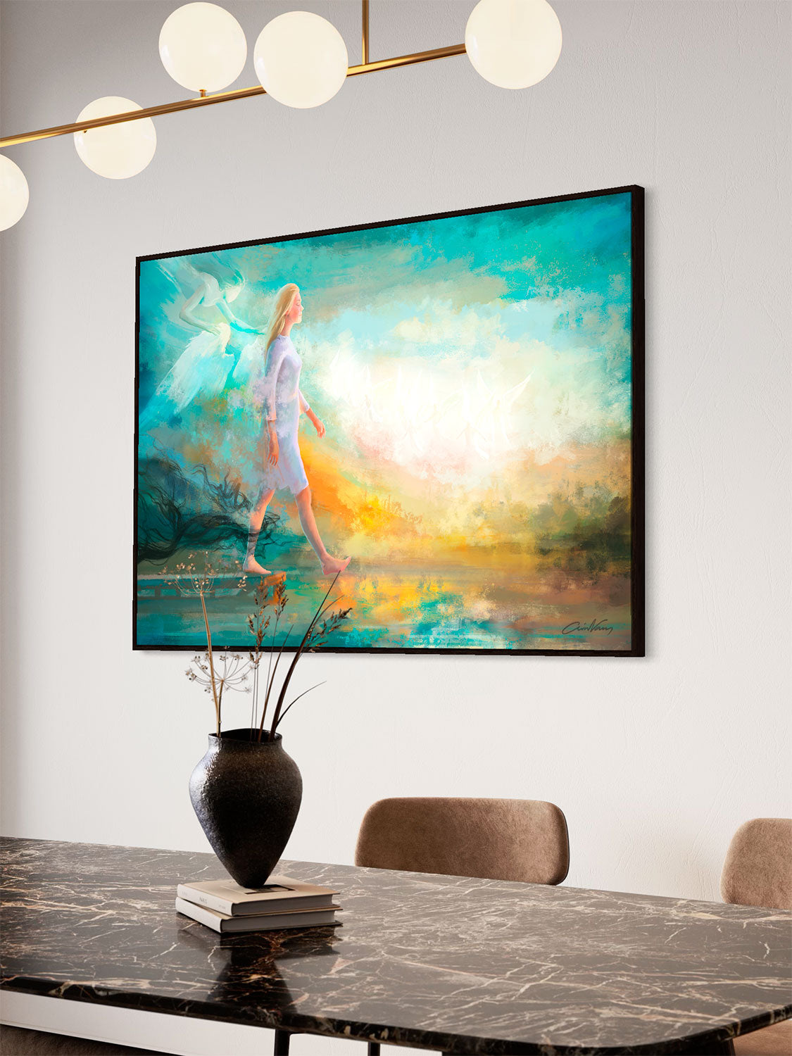Prophetic Art Print "The Step of Faith" 2 Corinthians 5:7, Hebrews 11:1, Ain Vares Art