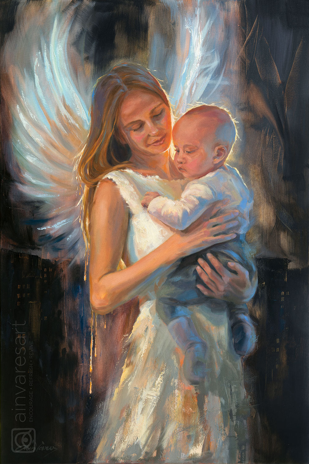 Prophetic Art Print "Always behind you", Psalm 91:11, Ain Vares Art