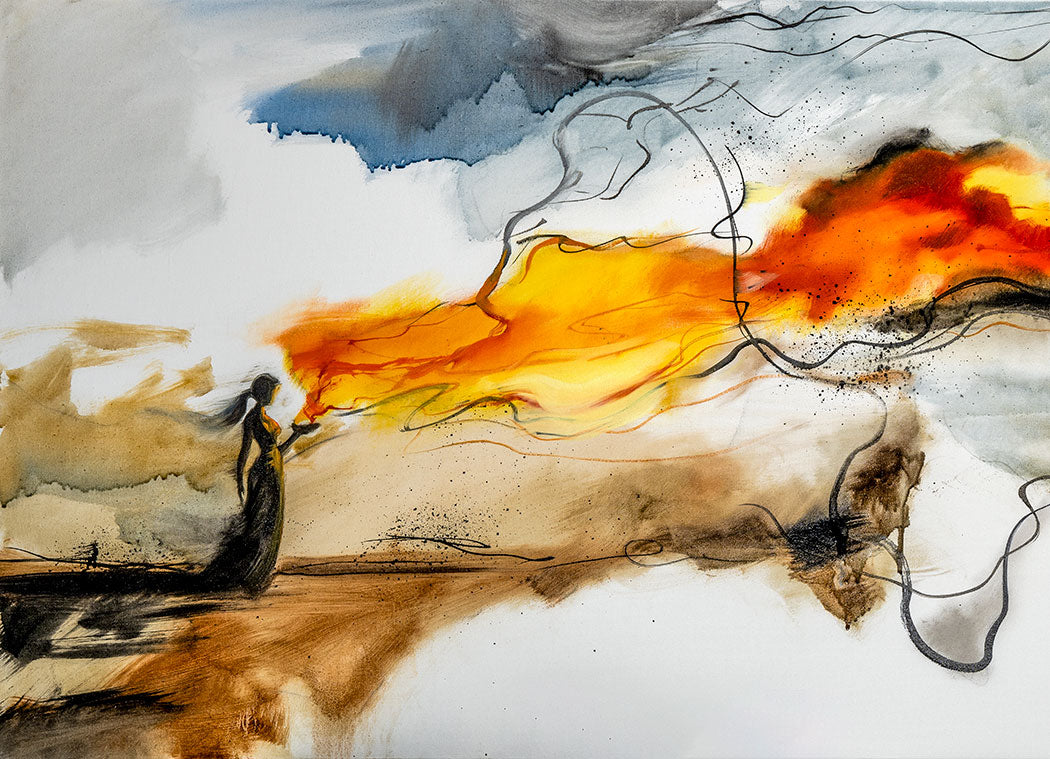 Prophetic Art Print "I keep my lamp burning", Ain Vares Art