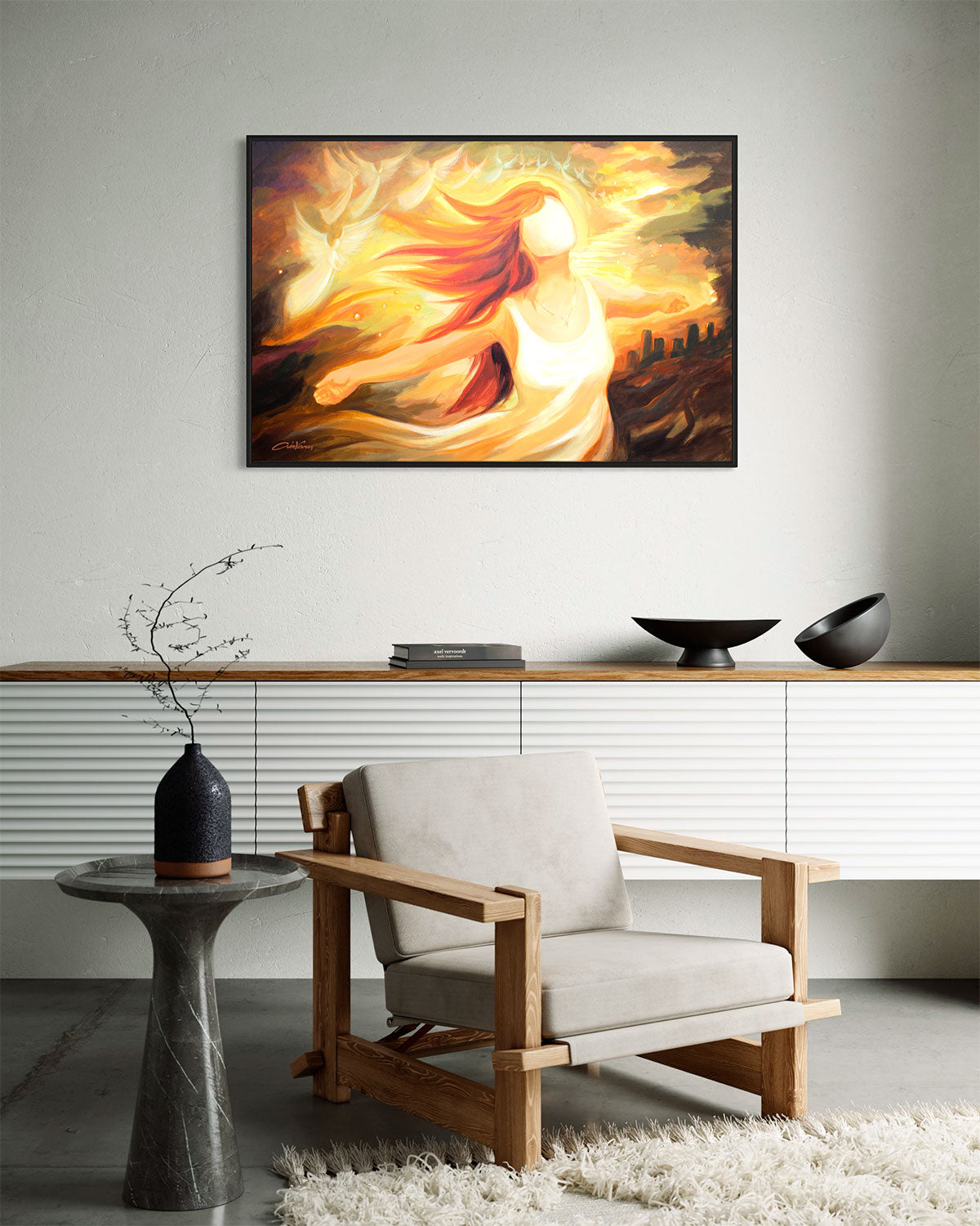 Prophetic Art Print "I wait for the Lord, my Whole Being Waits" Psalm 130, Ain Vares Art