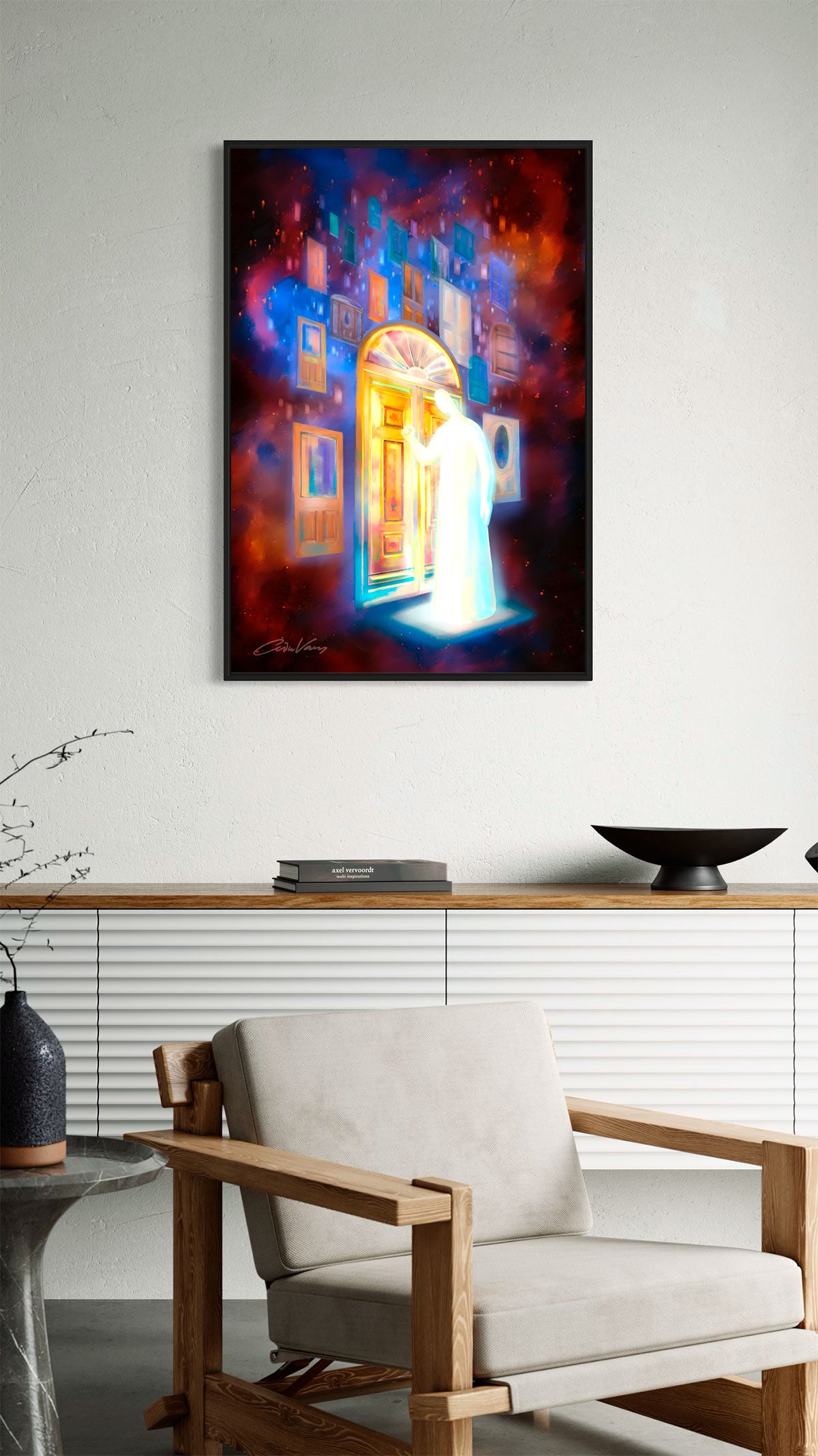 Prophetic Art Print "Jesus Stands at the Door and Knocks" Revelation 3:20, Ain Vares Art