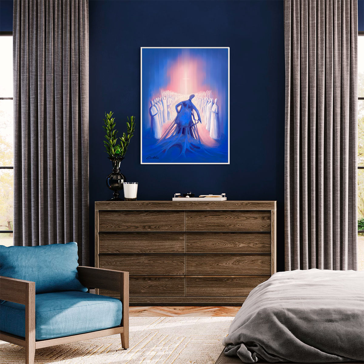 Prophetic Art Print "Let Us Throw off Everything That Hinders, Hebrews 12:1-3", Ain Vares Art