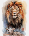 "The Lion and the Lamb" - Prophetic Art Print