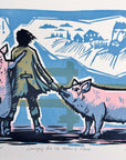 "Longing for the Father's Home" - Original Linocut