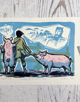 "Longing for the Father's Home" - Original Linocut