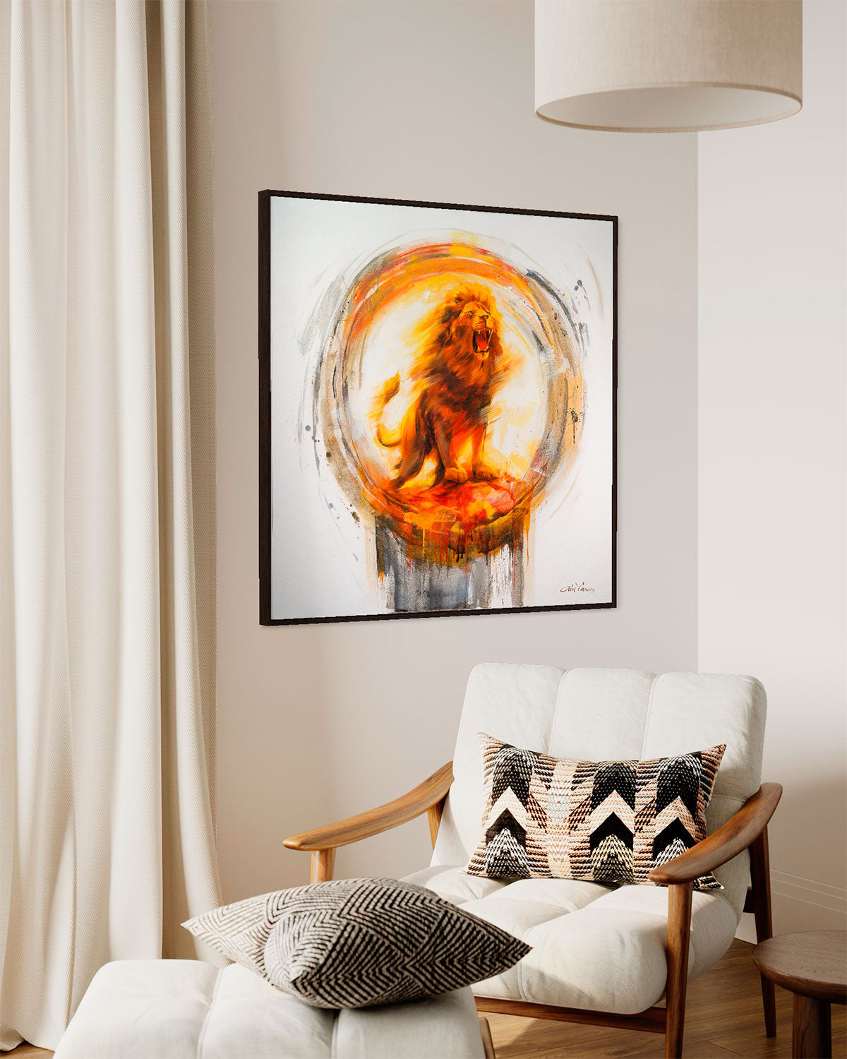 Prophetic Art Print "The Lord roars over his people", Isaiah 61:3, Revelation 5:5, Ain Vares Art
