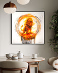 Prophetic Art Print "The Lord roars over his people", Isaiah 61:3, Revelation 5:5, Ain Vares Art