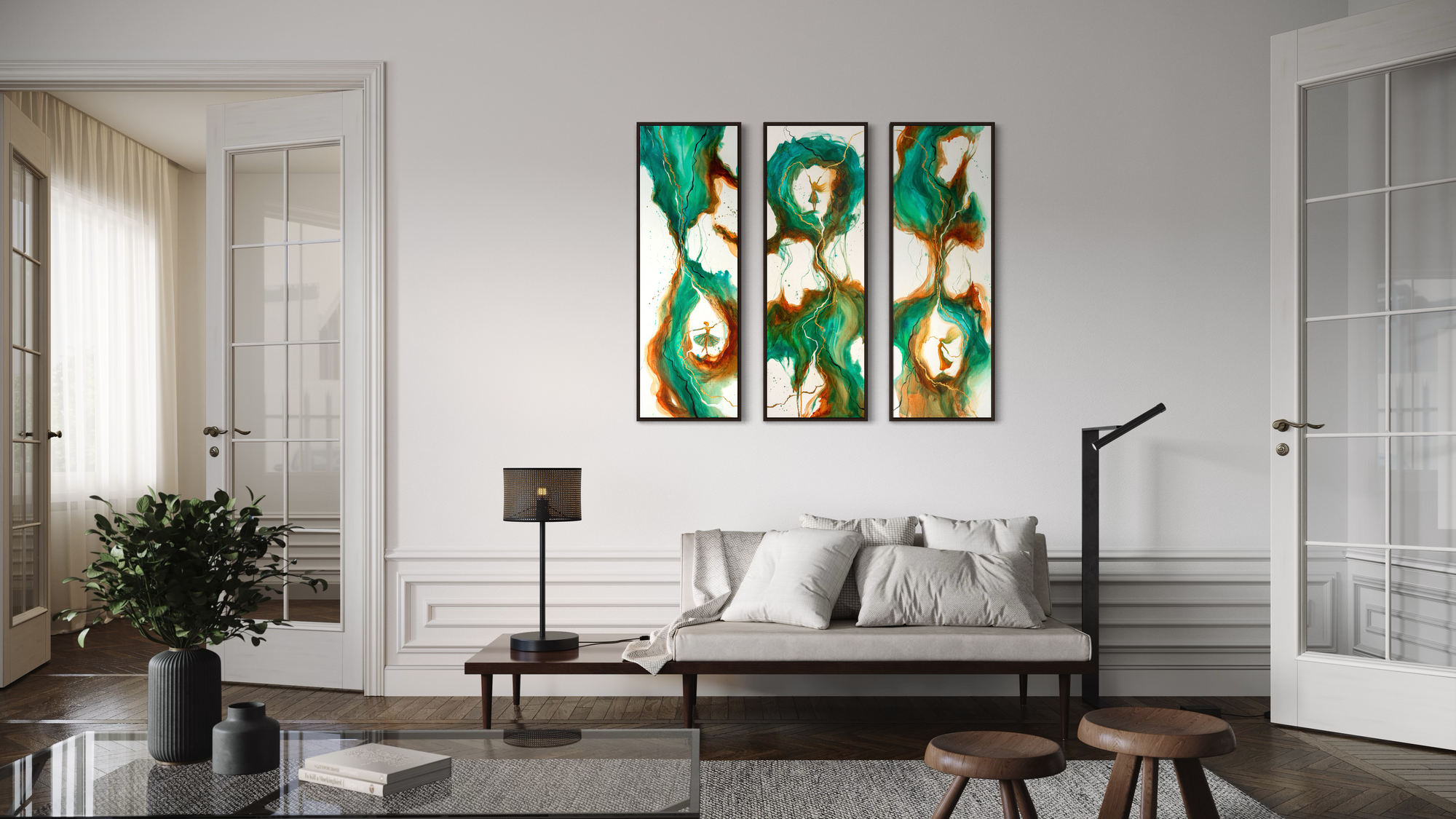 "I can do all things through Him" triptych - Original Prophetic Painting