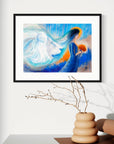 “Prophetic art print of a veiled bride holding a bouquet, bathed in light — symbolizing divine calling, love, and spiritual awakening.”