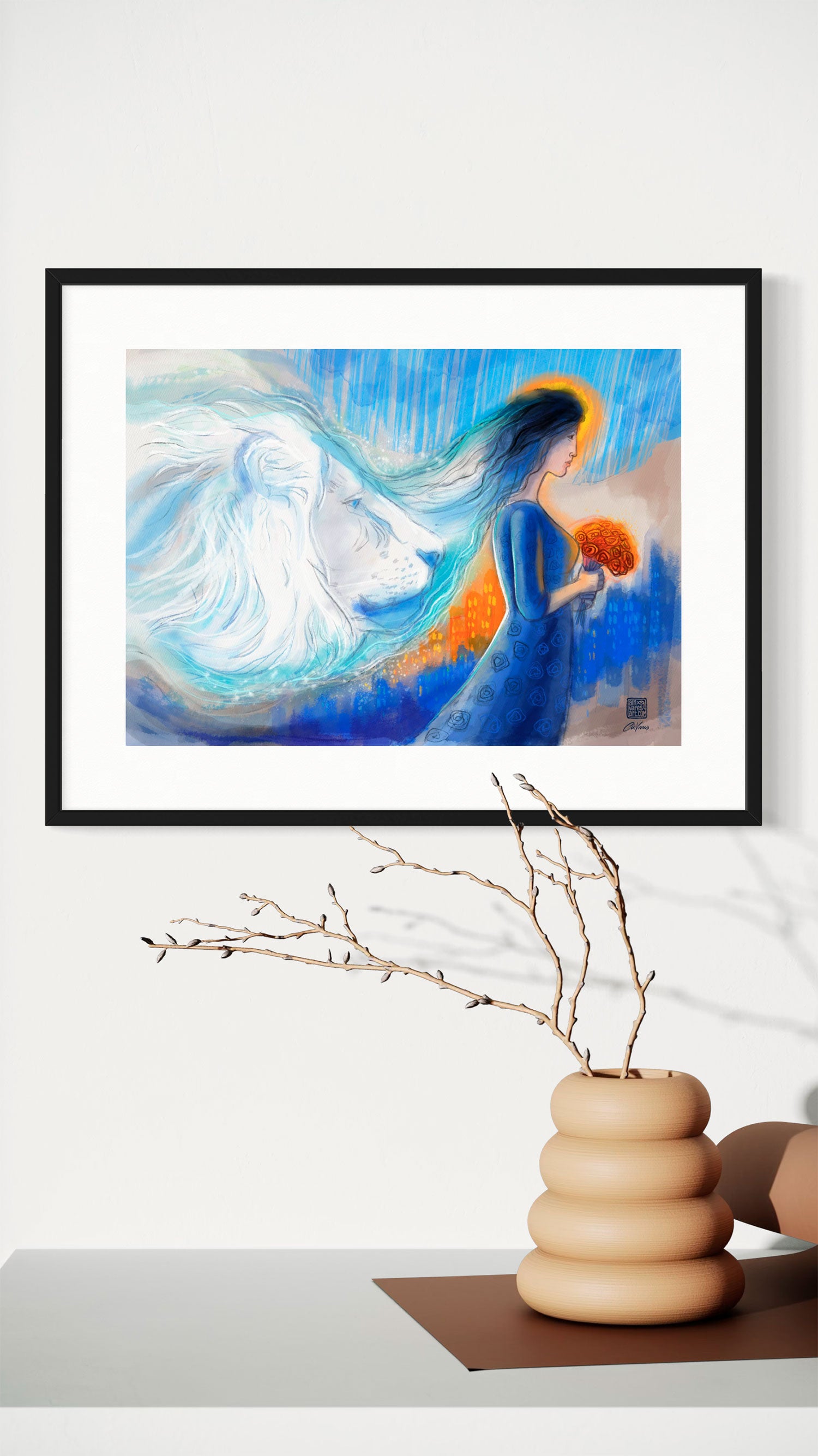“Prophetic art print of a veiled bride holding a bouquet, bathed in light — symbolizing divine calling, love, and spiritual awakening.”