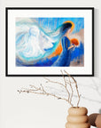 “Prophetic art print of a veiled bride holding a bouquet, bathed in light — symbolizing divine calling, love, and spiritual awakening.”