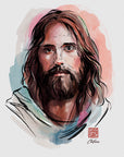 Watercolor prophetic art print of Jesus titled 'The Heart of Compassion'