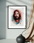 Watercolor prophetic art print of Jesus titled 'The Heart of Compassion'