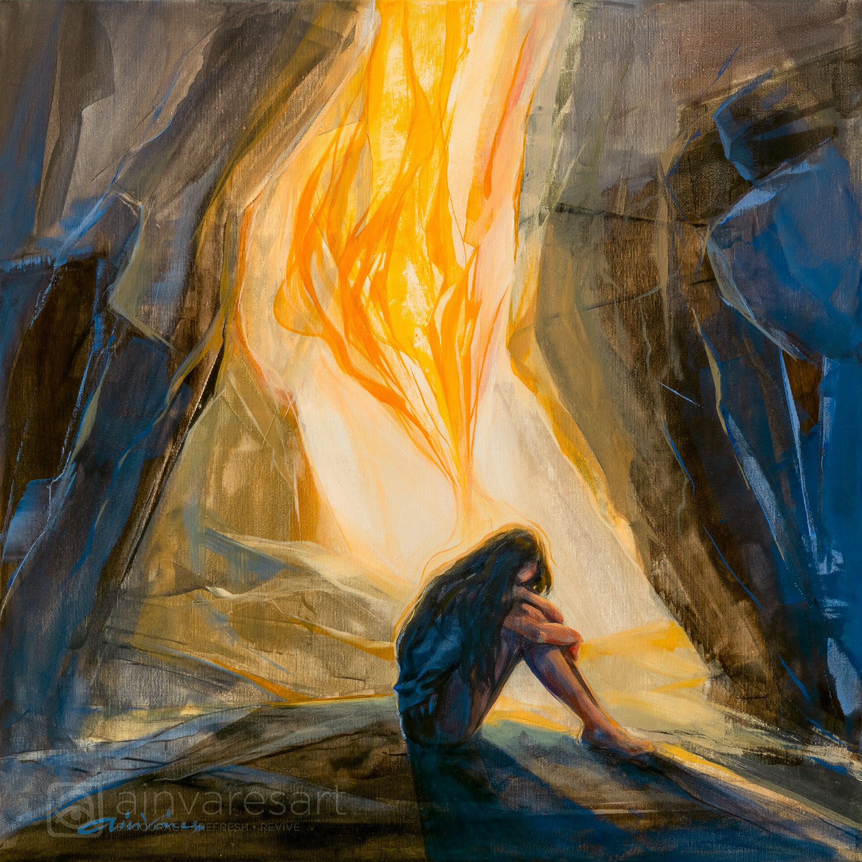 Prophetic Art Print "The Lord is near the brokenhearted" 2Corinthians 12, Psalms 34, Psalm 9, Ain Vares Art