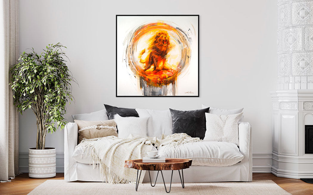 Prophetic Art Print "The Lord roars over his people", Isaiah 61:3, Revelation 5:5, Ain Vares Art