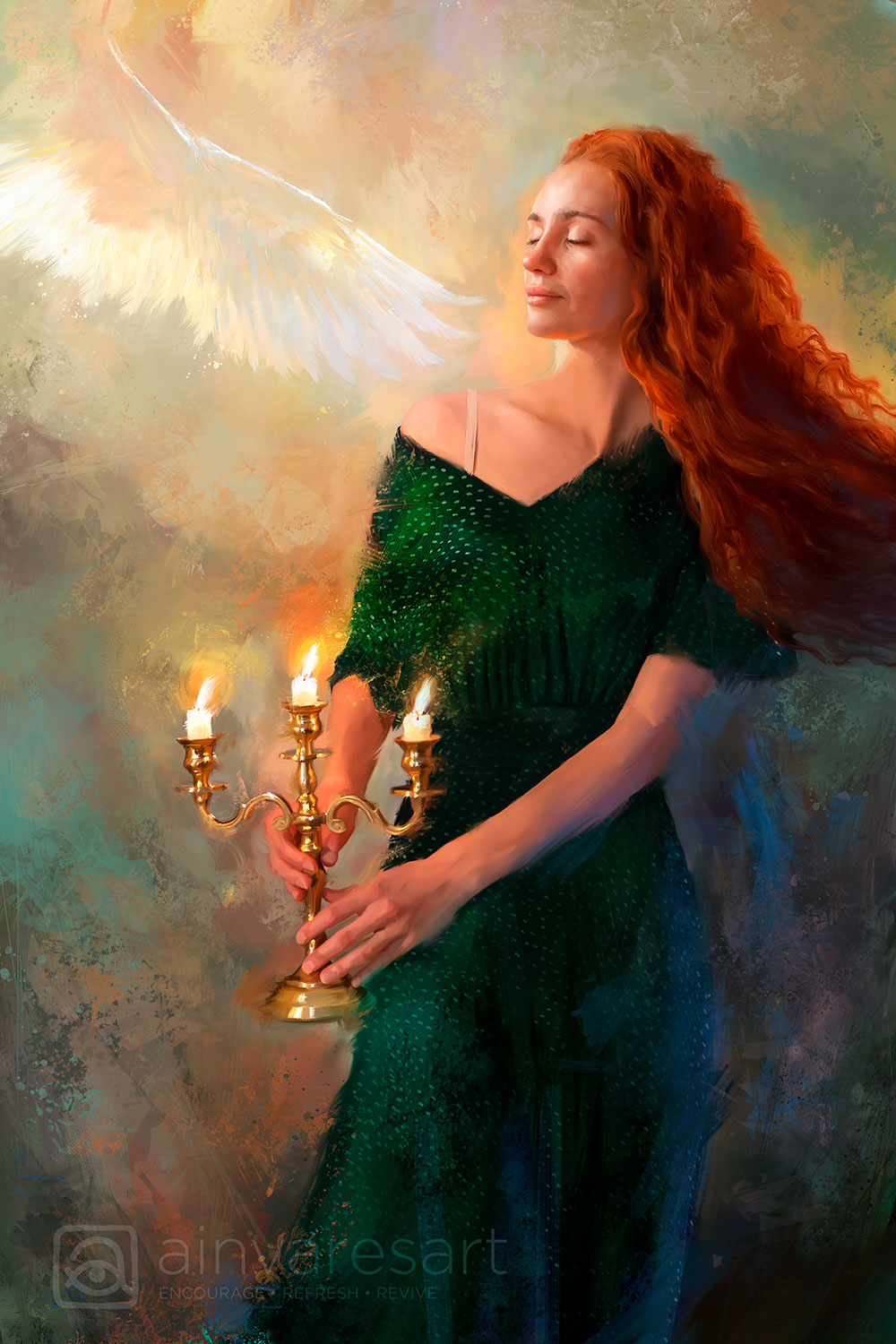 Prophetic Art Print "The reward of waiting" Psalm 27:14, Ain Vares Art