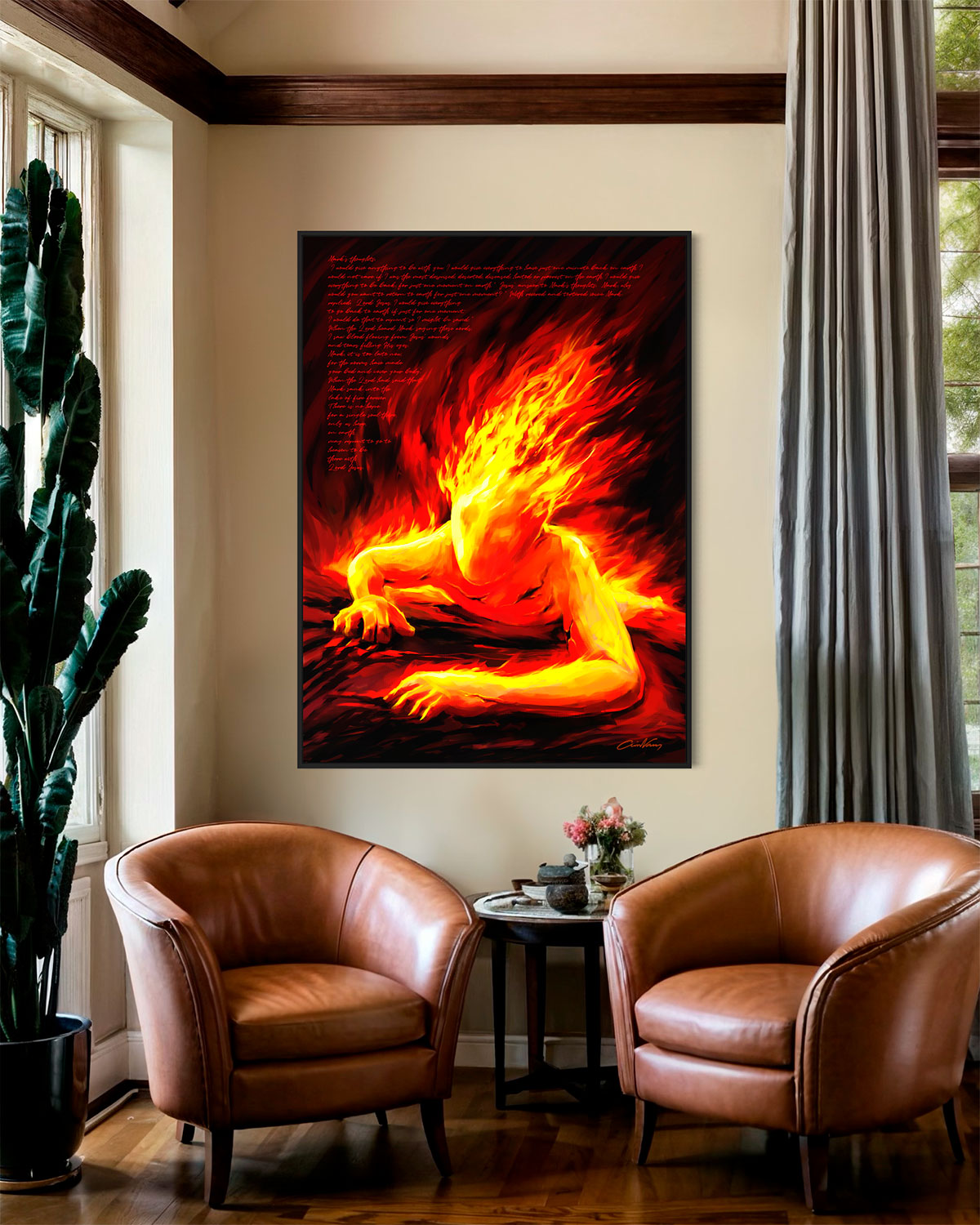 Prophetic Art Print "Thoughts in Hell" Luke 12:4-5, Ain Vares Art