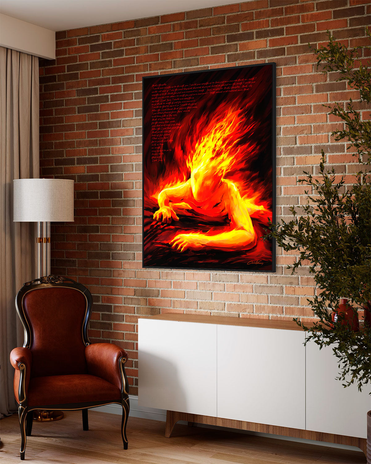 Prophetic Art Print "Thoughts in Hell" Luke 12:4-5, Ain Vares Art