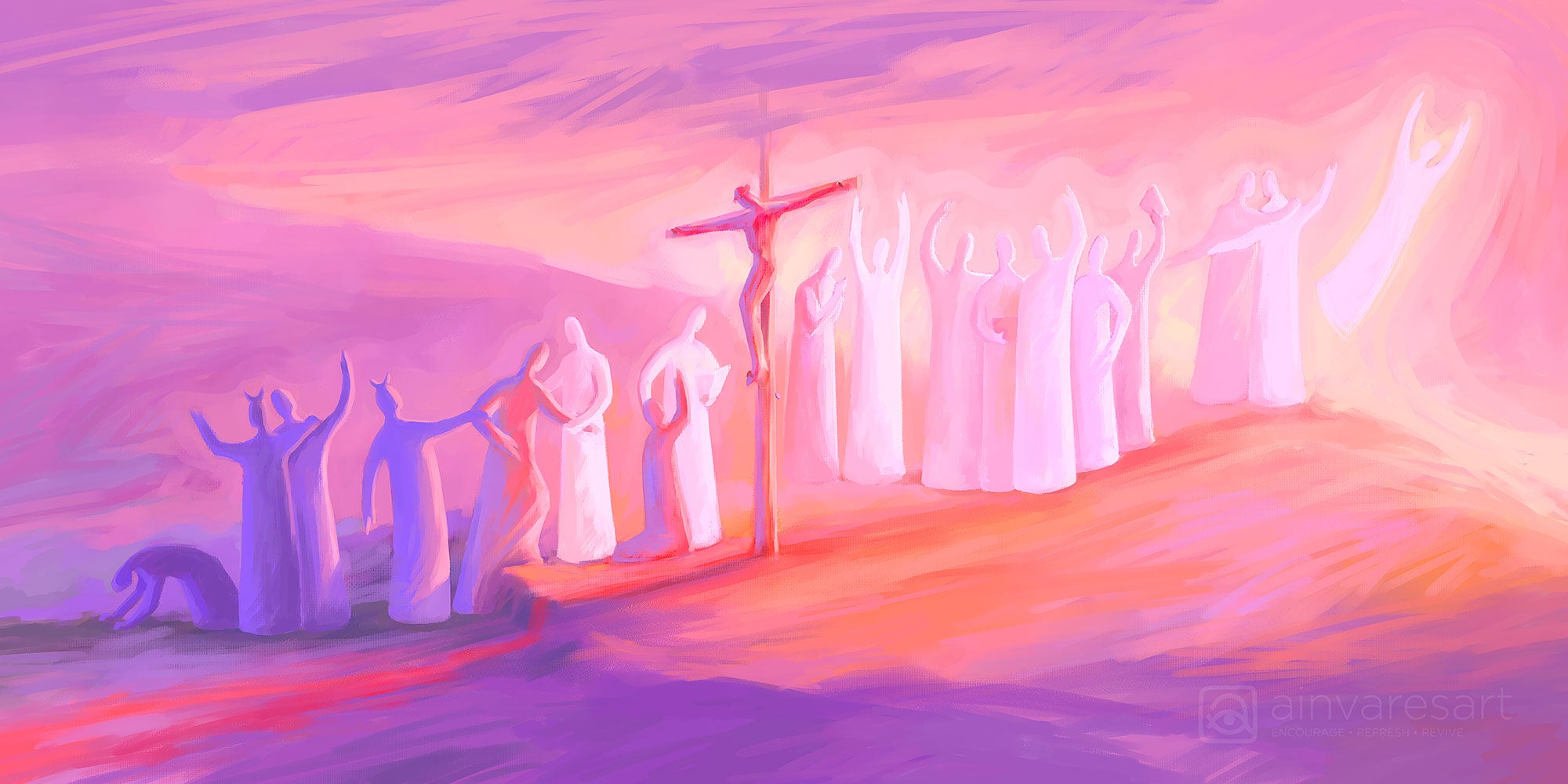 Prophetic Art Print "The Way to Life" Ephesians 2:1-10, Ain Vares Art