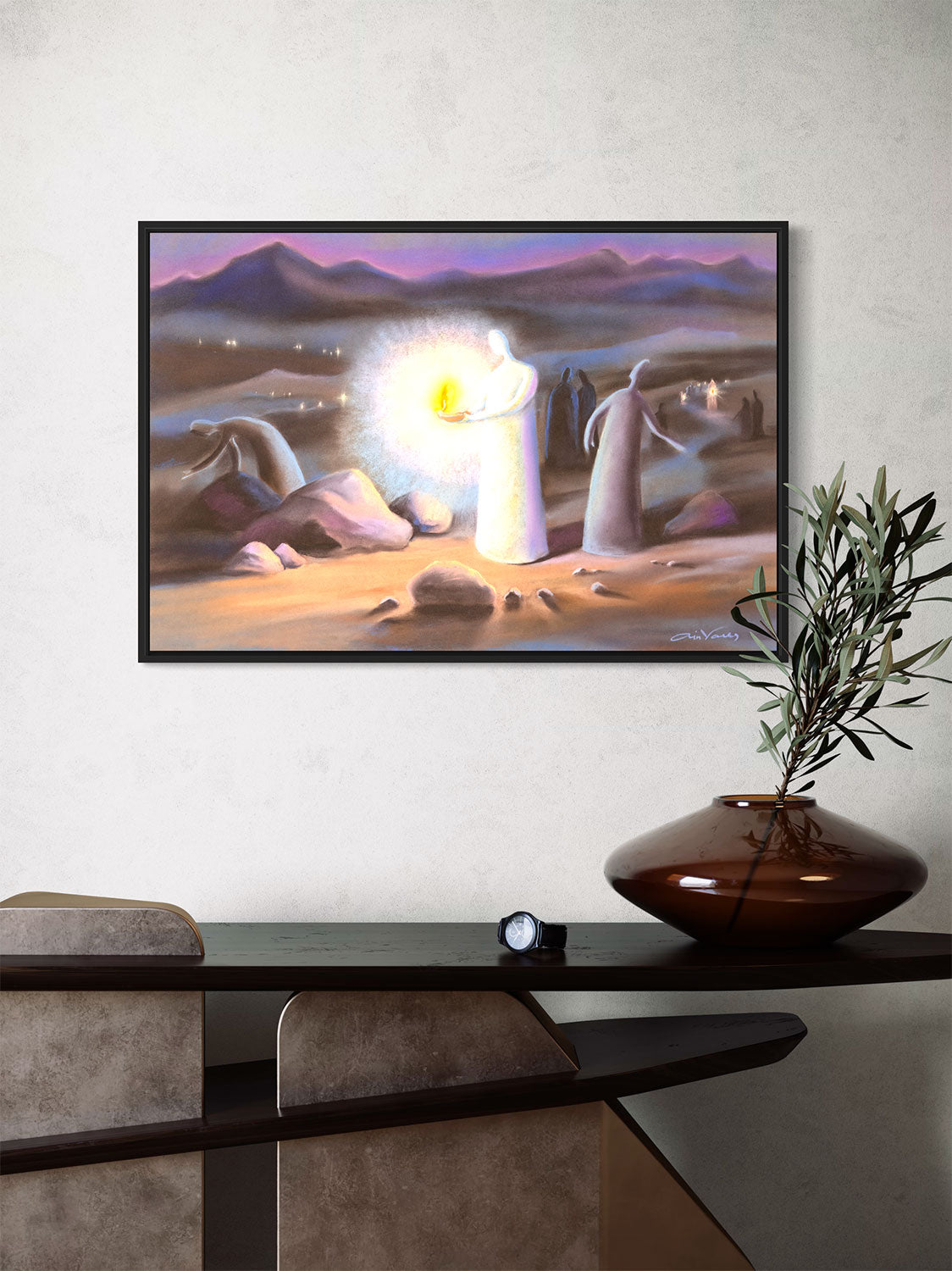 Prophetic Art Print "Your Word is a Lamp to my Feet-II" Psalm 119:105, Ain Vares Art