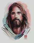 Watercolor prophetic art print of Jesus titled 'The Heart of Compassion'