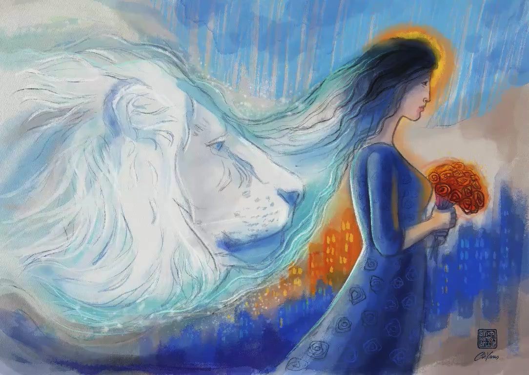 “Prophetic art print of a veiled bride holding a bouquet, bathed in light — symbolizing divine calling, love, and spiritual awakening.”