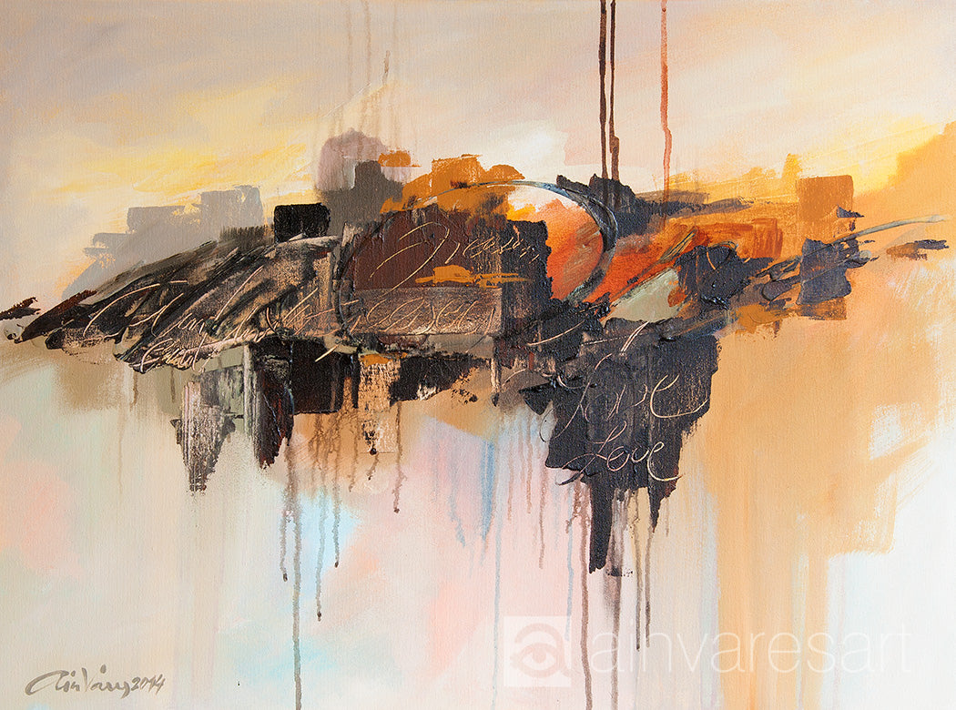 Original abstract painting - The Power of Love - Ain Vares Art