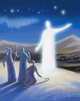 Prophetic Art Print "Angel Proclaims the Good News" Luke 2:8-14, Ain Vares Art