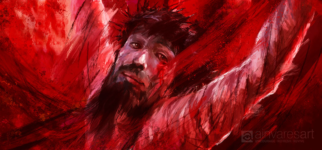 Prophetic Art Print "I love you so much" John 3:16, Ain Vares Art