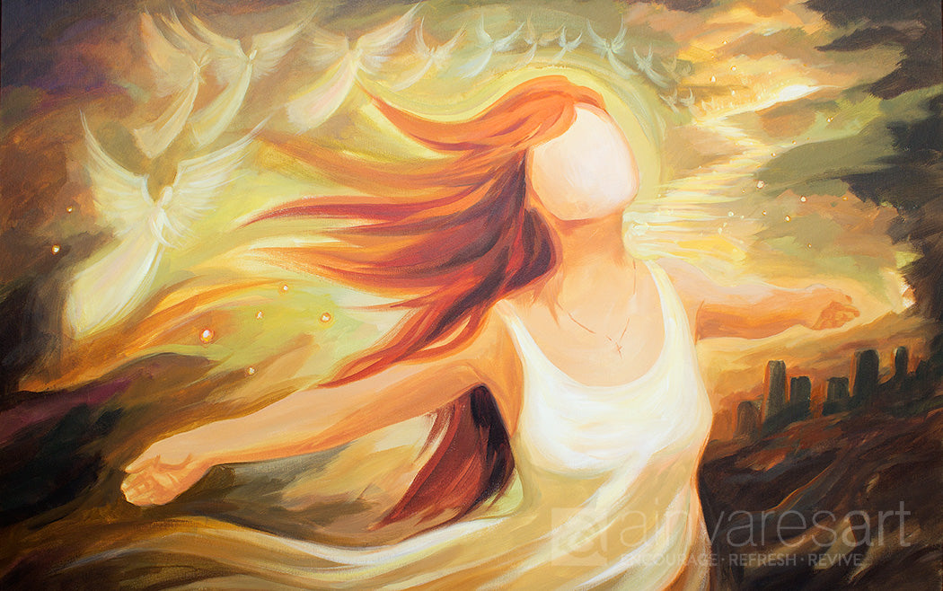 Prophetic Art Print "I wait for the Lord, my Whole Being Waits" Psalm 130, Ain Vares Art