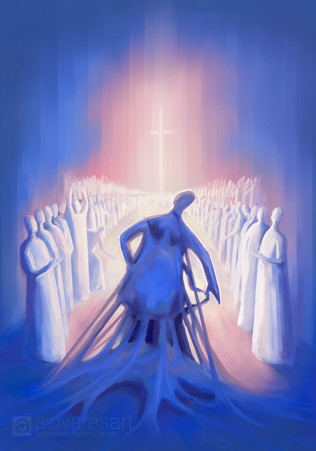 Prophetic Art Print "Let Us Throw off Everything That Hinders, Hebrews 12:1-3", Ain Vares Art