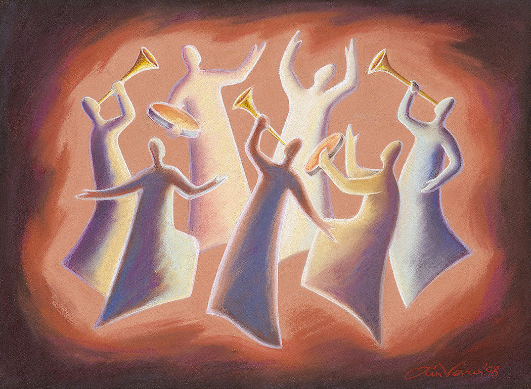 Original painting. Shout for joy to the Lord, Psalm 98, Ain Vares Art
