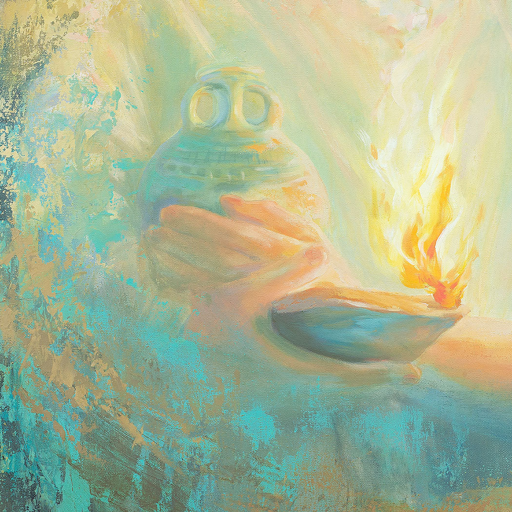 Original painting - The Wise Virgin, Matthew 25:1-13 - Ain Vares Art