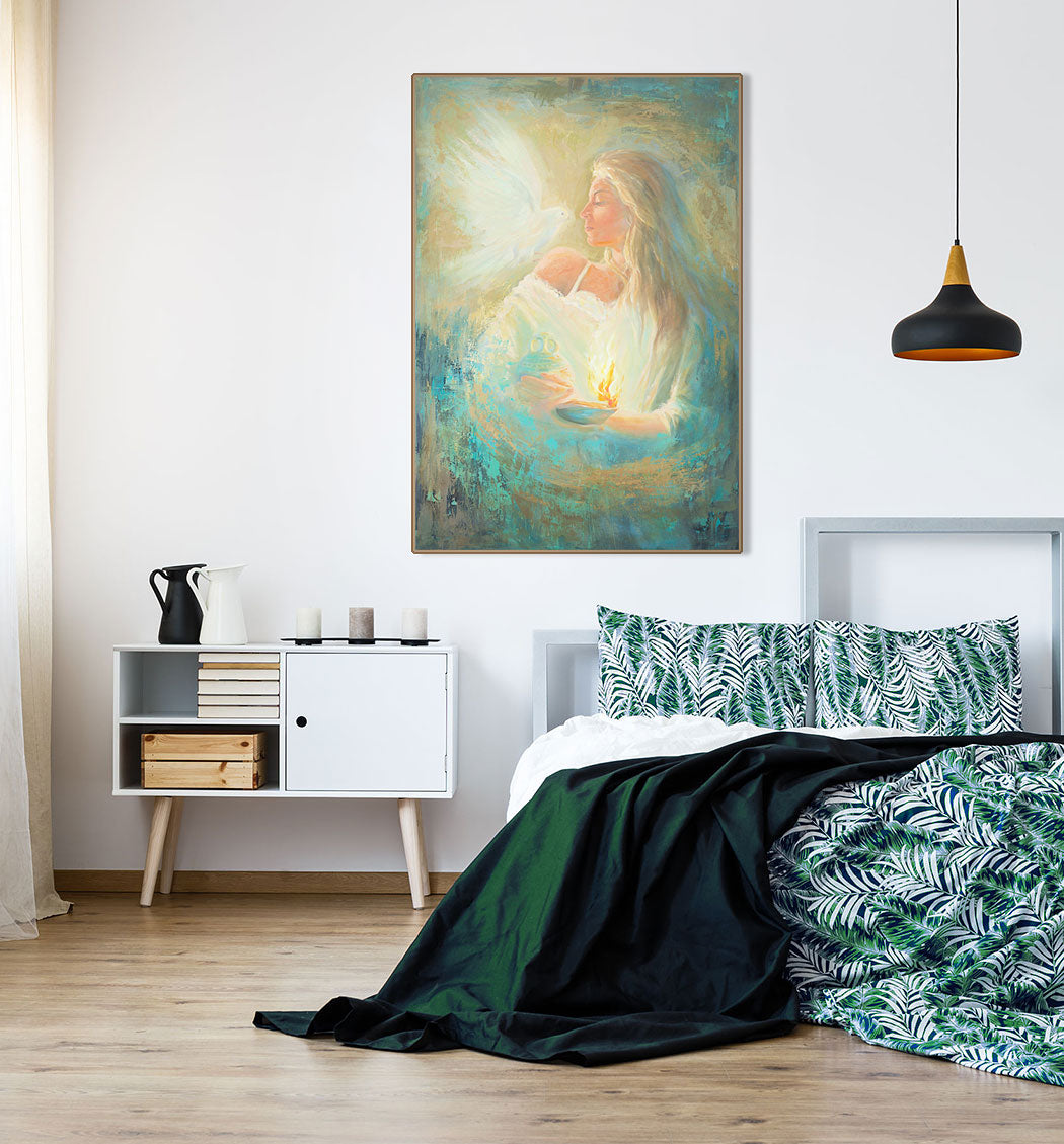 Original painting - The Wise Virgin, Matthew 25:1-13 - Ain Vares Art