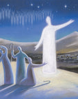 Original painting. Angel proclaims the good news. Luke 2. Ain Vares Art