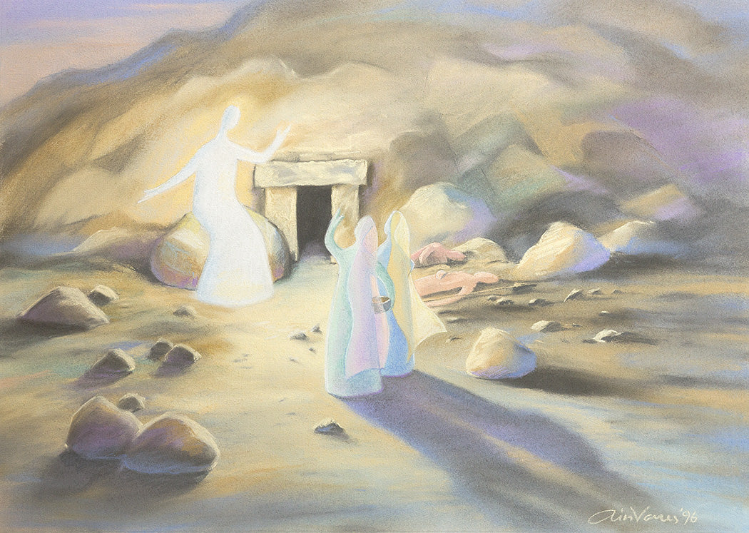 Original_Painting_Christ-is-risen_Matthew-28_Ain-Vares-Art
