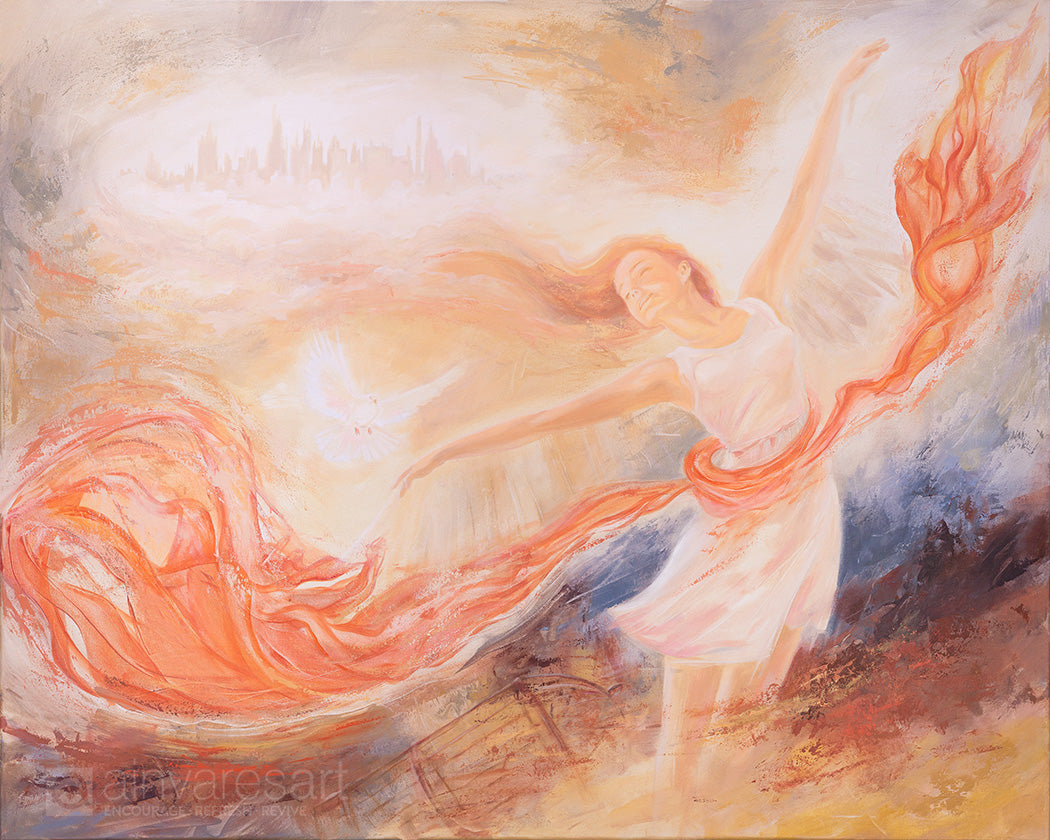 Original_Painting_ The Power of the Blood, Hebrews 9:14, Revelation 12:11 - Ain Vares Art