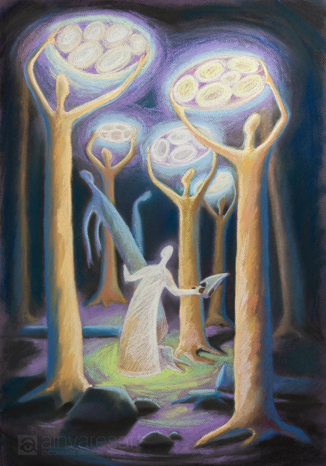 Prophetic Art Print "Produce the fruit of repentance" Matthew 3:8-10, Ain Vares Art