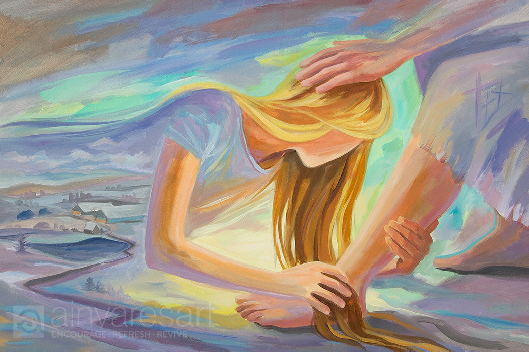 Prophetic Art Print "Repentance and Mercy" Luke 7:36-38, Ain Vares Art