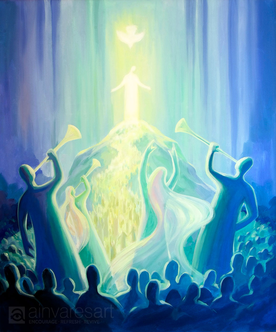 Prophetic Art Print "Shout out Your Praises with Joy!" Psalm 98:4, Ain Vares Art