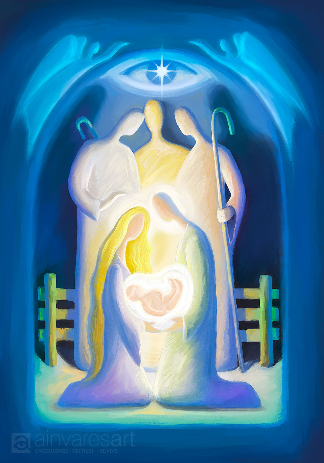 Prophetic Art Print "The Lord will Lay Bare His Holy Arm" Isaiah 52:10, Ain Vares Art