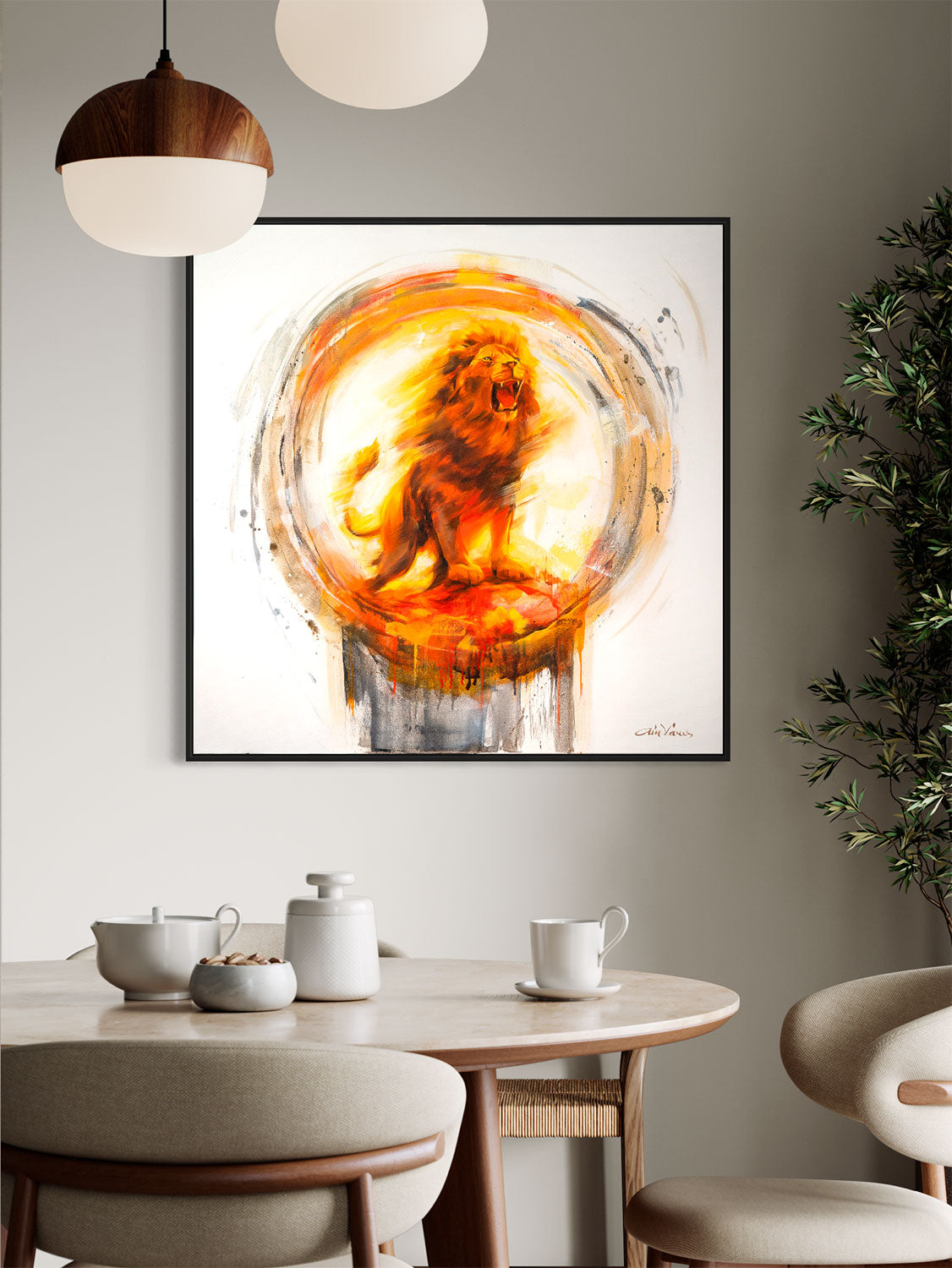 Prophetic Art Print "The Lord roars over his people", Isaiah 61:3, Revelation 5:5, Ain Vares Art