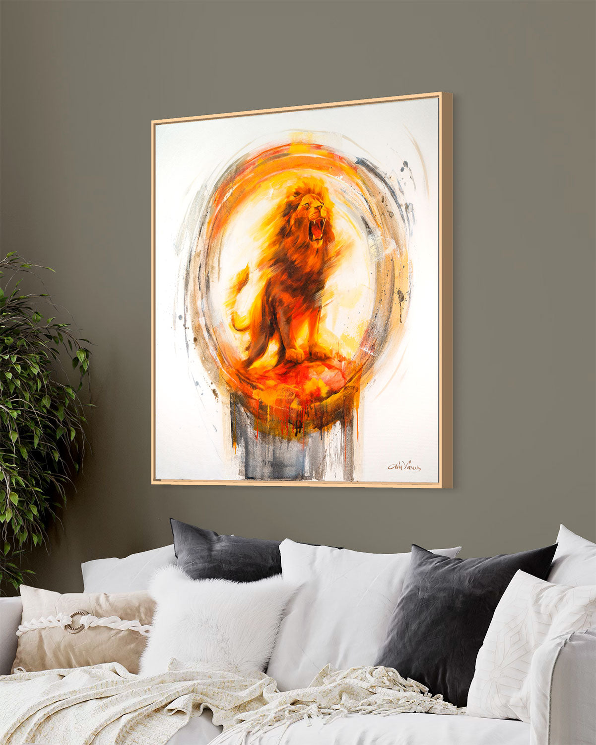 Prophetic Art Print "The Lord roars over his people", Isaiah 61:3, Revelation 5:5, Ain Vares Art