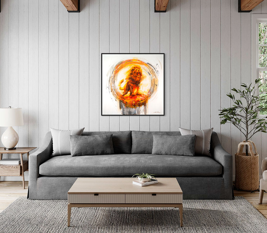 Prophetic Art Print &quot;The Lord roars over his people&quot;, Isaiah 61:3, Revelation 5:5, Ain Vares Art