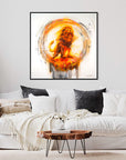 Prophetic Art Print "The Lord roars over his people", Isaiah 61:3, Revelation 5:5, Ain Vares Art