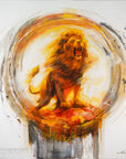 Prophetic Art Print "The Lord roars over his people", Isaiah 61:3, Revelation 5:5, Ain Vares Art