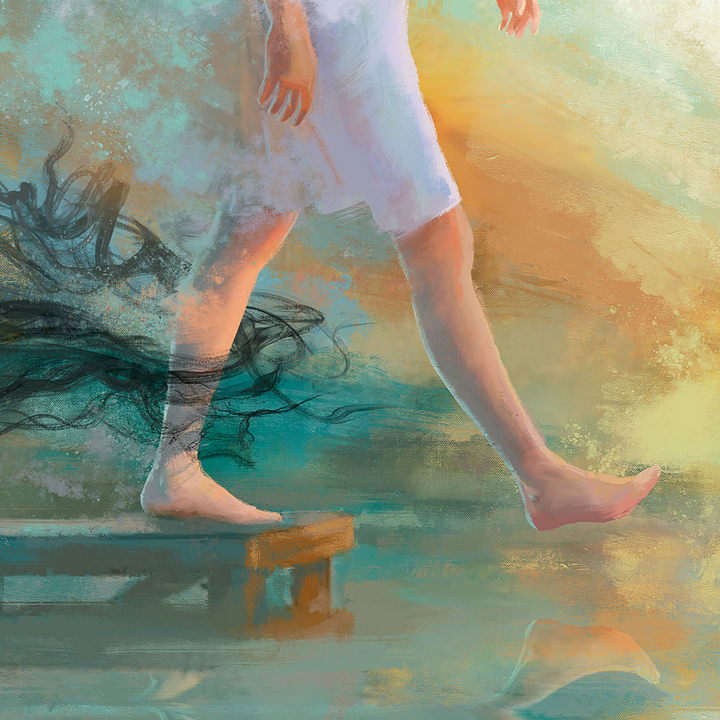 Prophetic Art Print &quot;The Step of Faith&quot; 2 Corinthians 5:7, Hebrews 11:1, Ain Vares Art