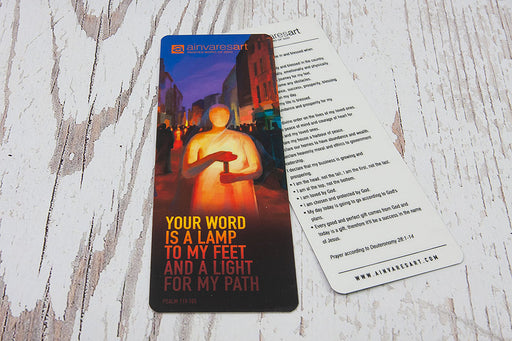 Bookmark - Your word is a lamp to my feet and a light for my path, Psalm 119:105 - Ain Vares Art