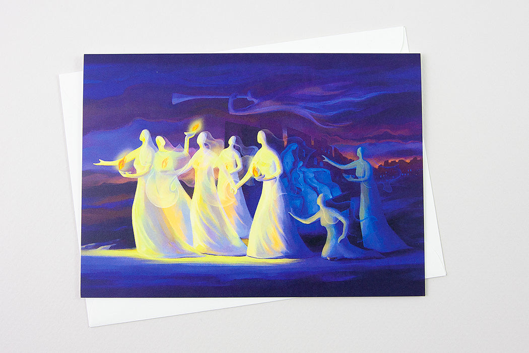 Greeting Card - The Parable of the Ten Virgins, Matthew 25:1-13 - Ain Vares Art