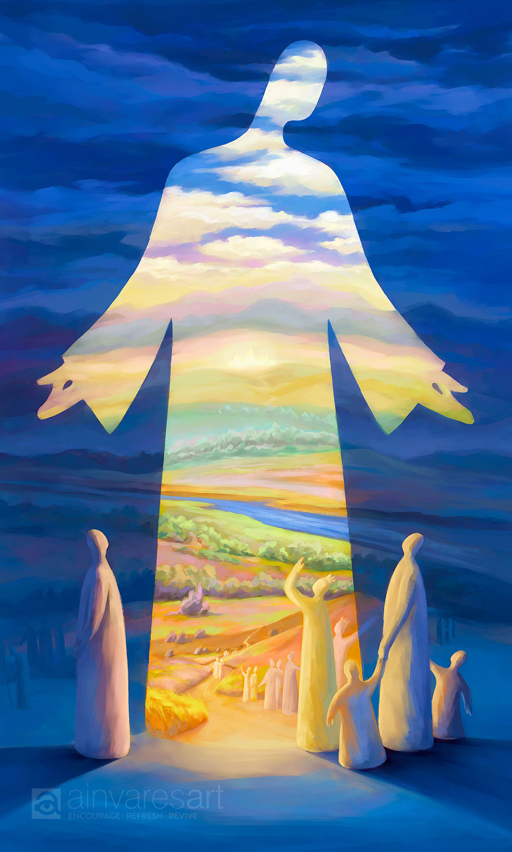 Prophetic Art Print &quot;Jesus is the Way the Truth and the Life&quot; John 14:6, Ain Vares Art